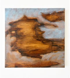 Nube nº 1 (Pintura abstracta contemporánea de nubes sobre panel de madera)