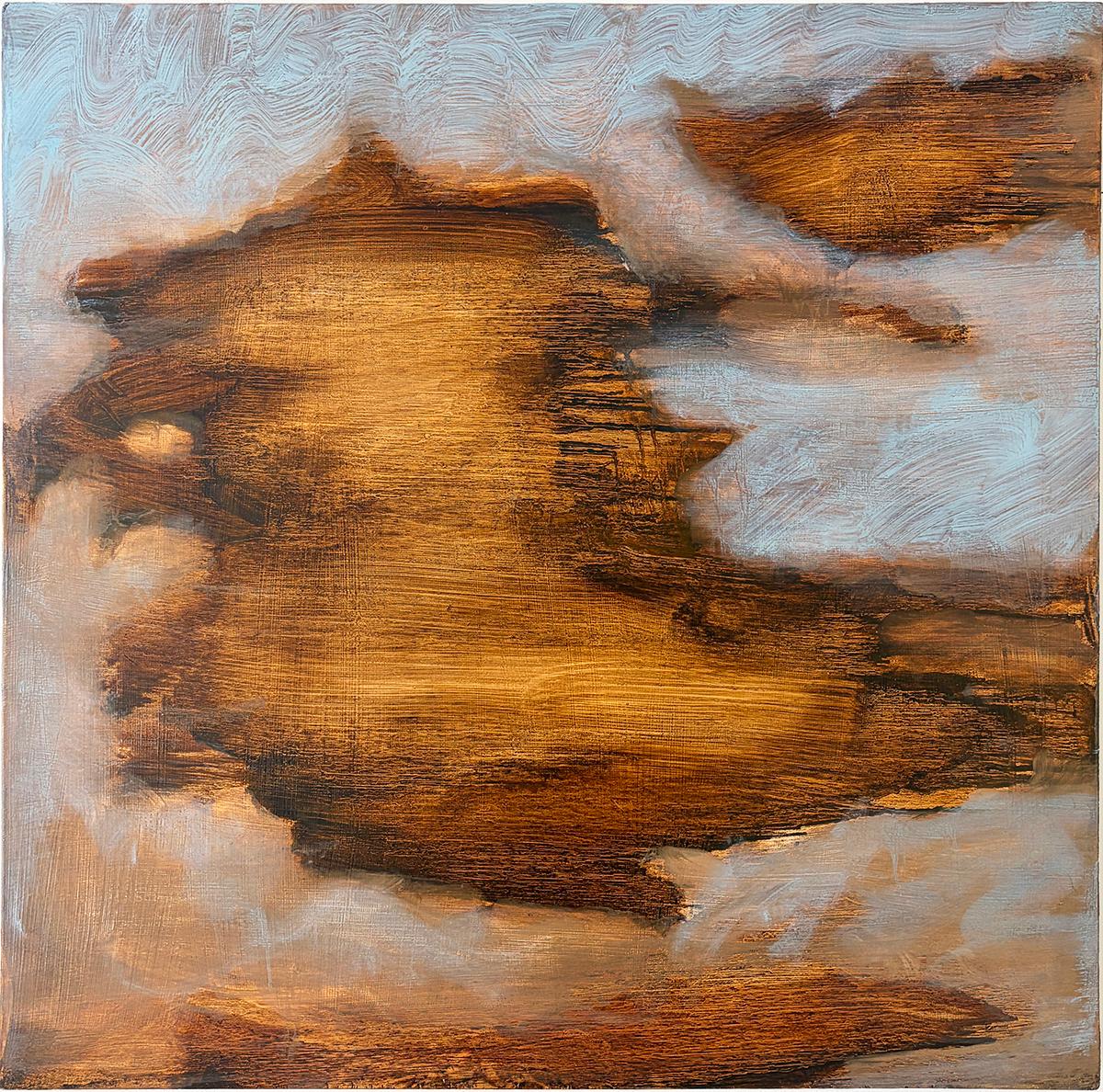 Cloud #1 (Contemporary Abstract Cloud Painting on Wood Panel)