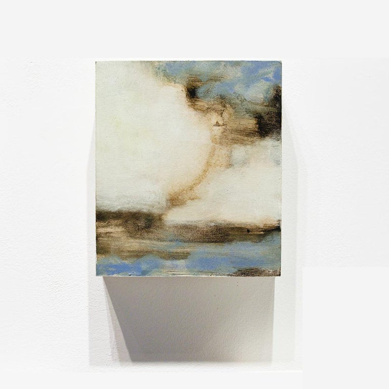 Cloud #2 (Whimsical Miniature Contemporary Painting, Cloudy Blue Skies on Panel) by David Konigsberg
7.5 x 6.5 x 2