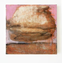 Cloud #4 (Zeitgenössische abstrakte Wolkenmalerei auf Holzplatte)