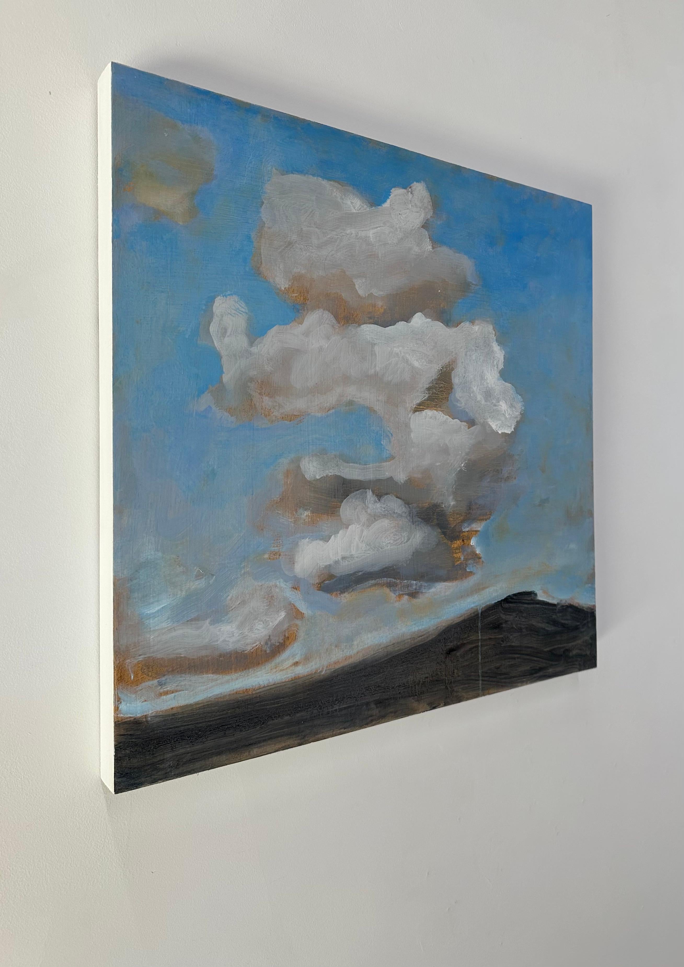 Nube - Paisaje contemporáneo Nubes Cielo azul Colinas montañosas marrones, 2024 en venta 5