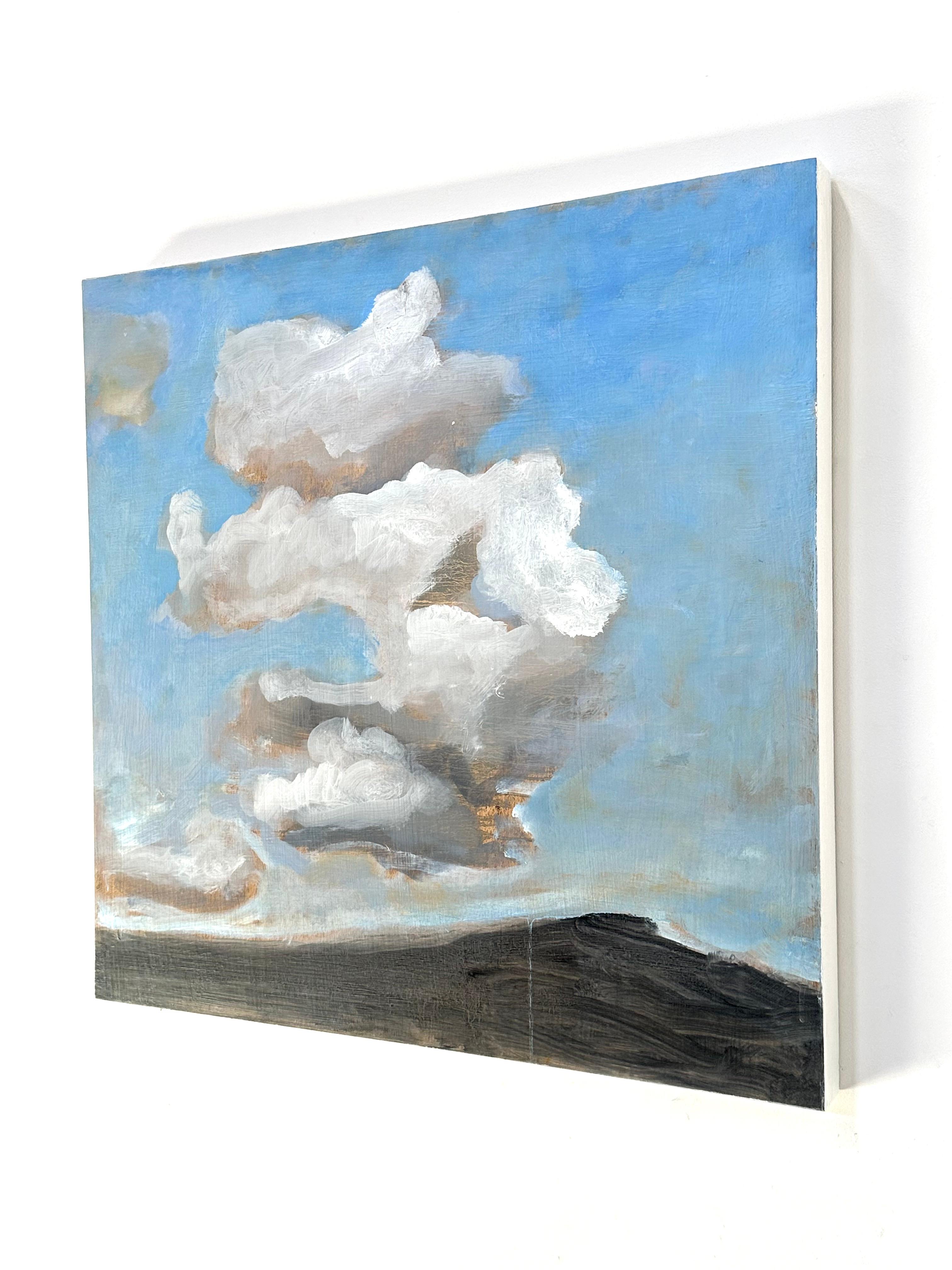 Nube - Paisaje contemporáneo Nubes Cielo azul Colinas montañosas marrones, 2024 - Painting Contemporáneo de David Konigsberg