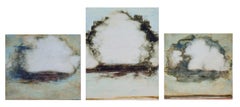 Clouds Triptych (Three Small Contemporary Landscape Paintings on Panel)