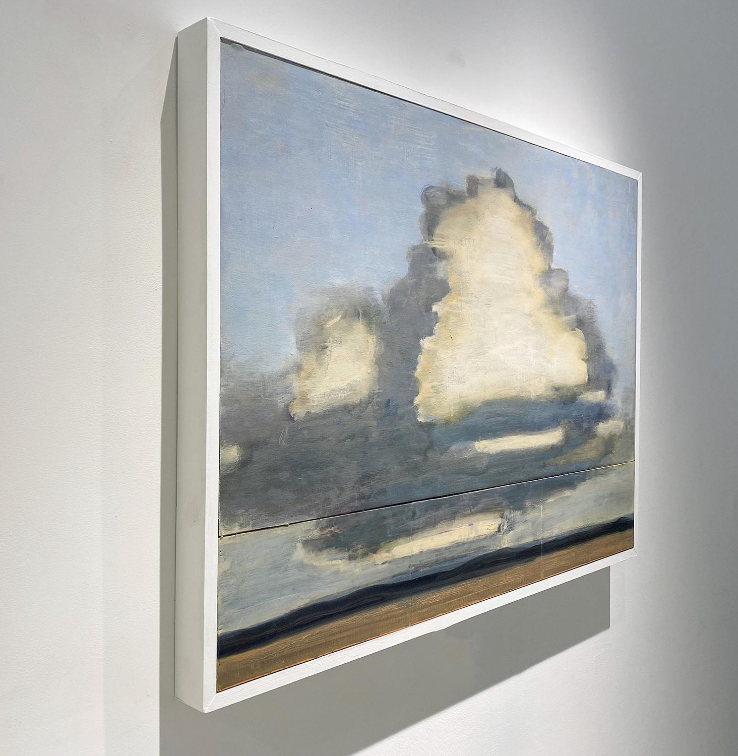 Cumulus und Wide Field (Gemäldelandschaft einer weißen Wolke in einem blassblauen Himmel) (Moderne), Painting, von David Konigsberg