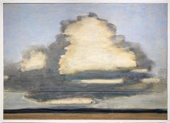 Cumulus and Wide Field (Gestural Landscape of White Cloud in a Pale Blue Sky)
