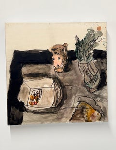 Day Begins - Contemporary Morning Still Life Pitcher Flowers on Table, 2026