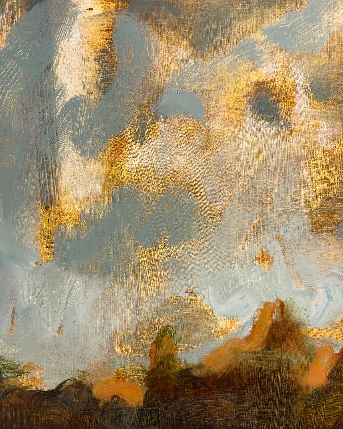 Giorno preferito (Paesaggio astratto e lunatico nei toni della terra) - Painting di David Konigsberg