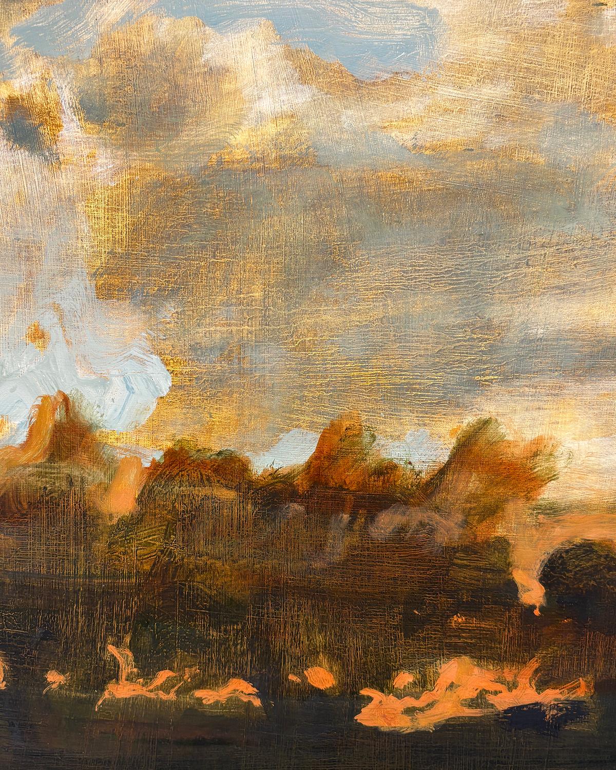 Giorno preferito (Paesaggio astratto e lunatico nei toni della terra) - Painting Contemporaneo di David Konigsberg