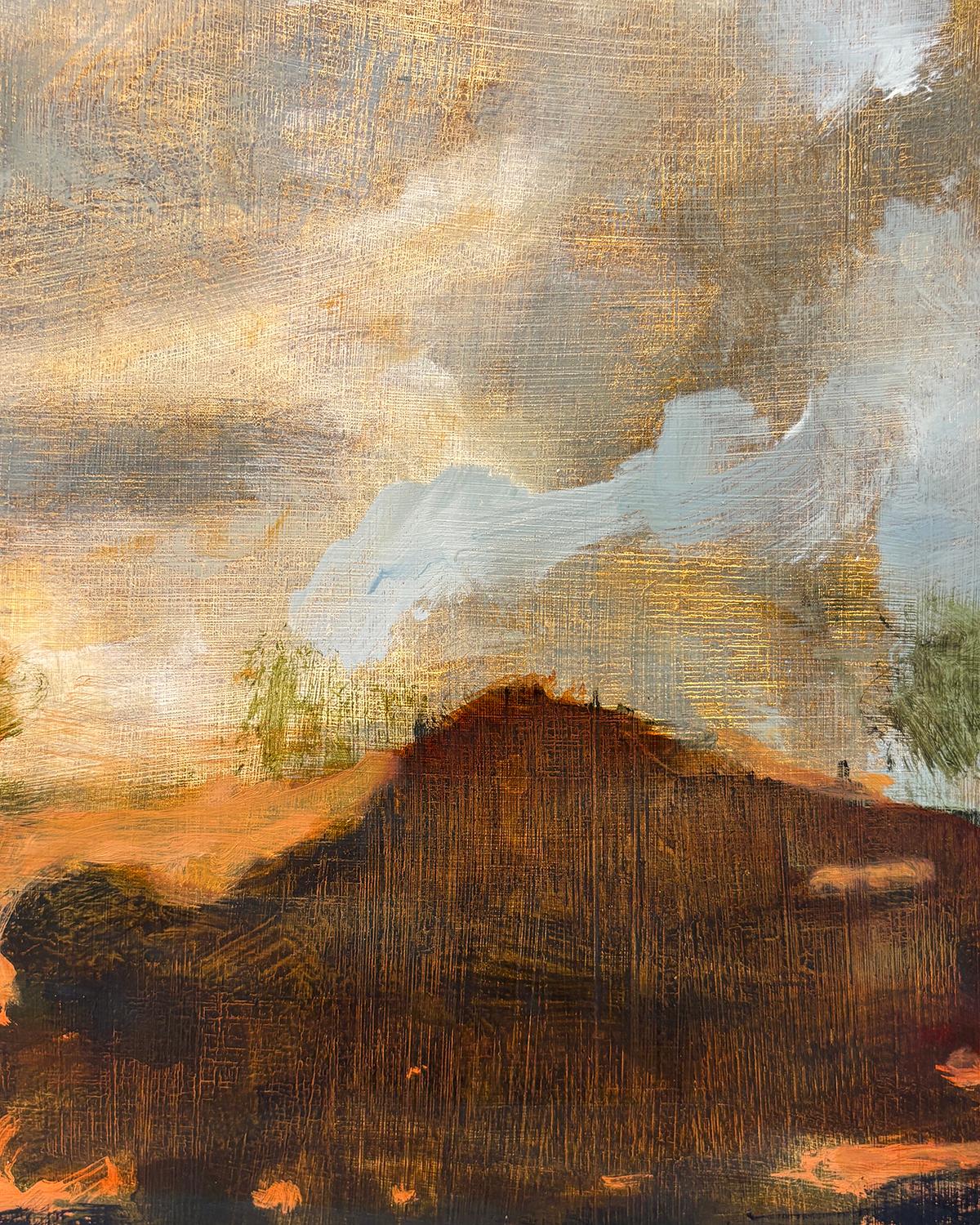 Favorite Day (Paesaggio lunatico astratto con toni della terra) di David Konigsberg
2025, olio su pannello, 24 x 32 pollici

Konigsberg è un realista concettuale che lavora attraverso i media e i generi pittorici per ritrarre spazi di transizione,