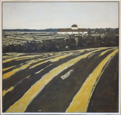 Fields and Distant Barn (Abstract Landscape of Country Farm by David Konigsberg)