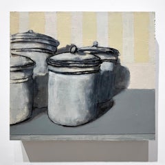 Harina, Azúcar, Harina de Maíz, Té (Pintura Contemporánea de Bodegones de Tarros de Cocina)