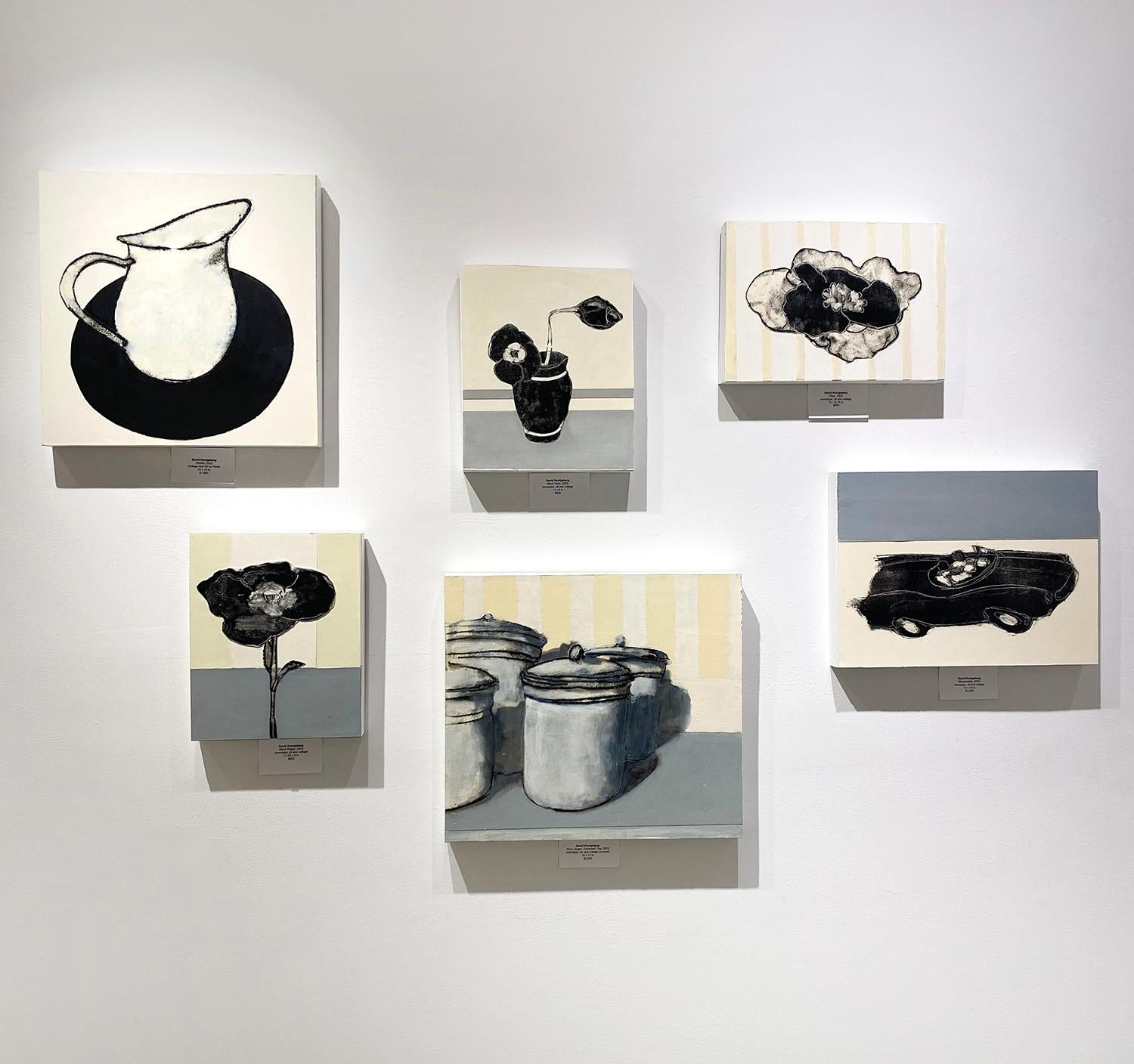 Mehl, Zucker, Maismehl, Tee (Contemporary Still Life Painting of Kitchen Jars) im Angebot 3