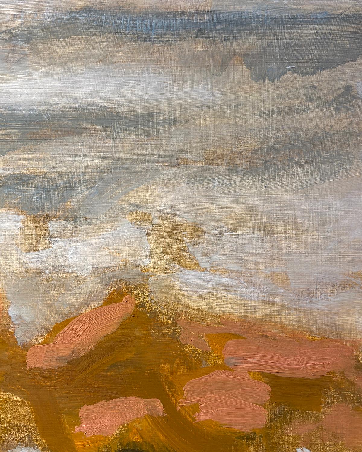 Teste di fiori (Paesaggio espressionista nei toni della terra) - Painting Contemporaneo di David Konigsberg