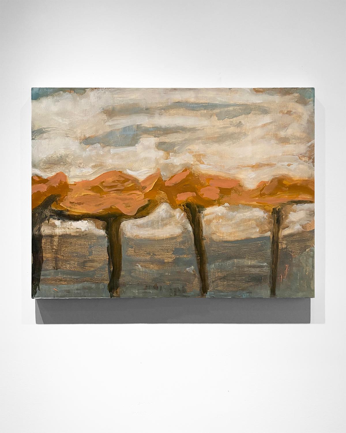 Teste di fiori (Paesaggio espressionista nei toni della terra) in vendita 1