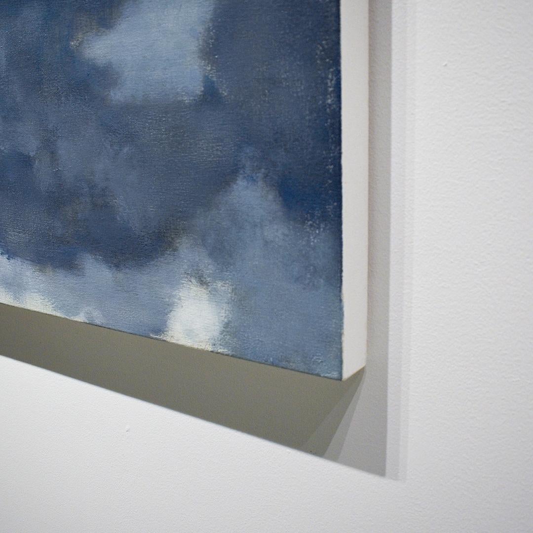From a Window Seat #1 (Abstract Landscape in Blue and Grey by David Konigsberg) For Sale 1