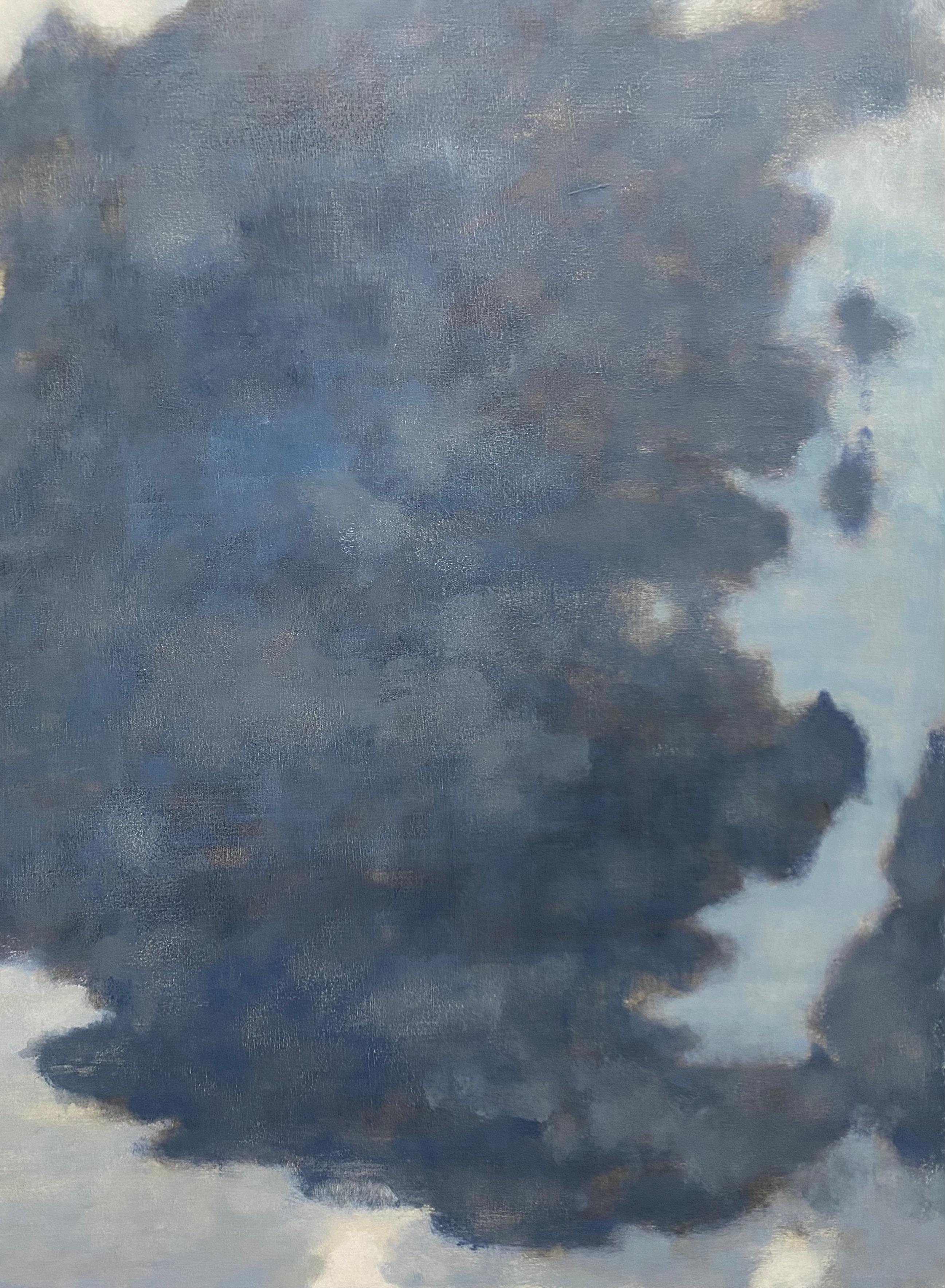 From A Window Seat One, Cream Ivory Clouds, Cobalt Gray Blue Sky, Skyscape For Sale 1