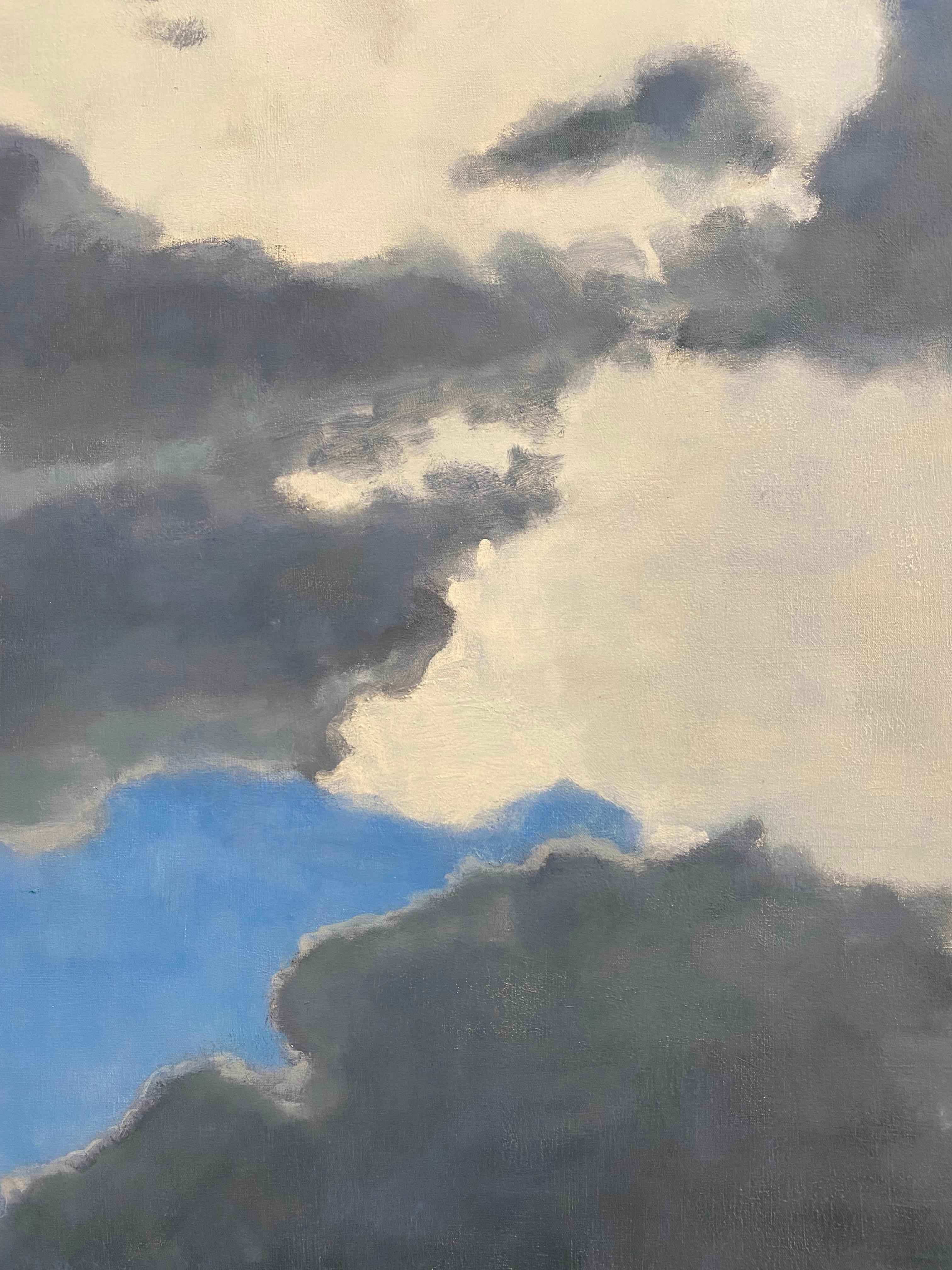 From A Window Seat Two, Gray, Ivory Clouds, Light Blue Sky, Skyscape For Sale 3