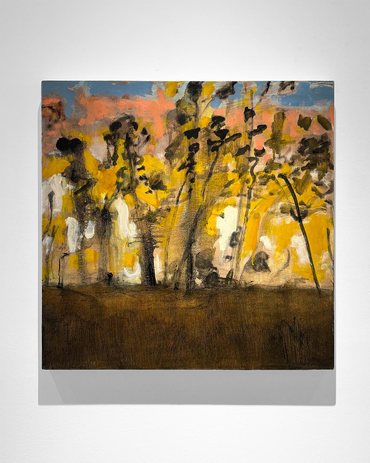 From the Hammock (Abstracted Earth Tone Landscape) - Painting by David Konigsberg