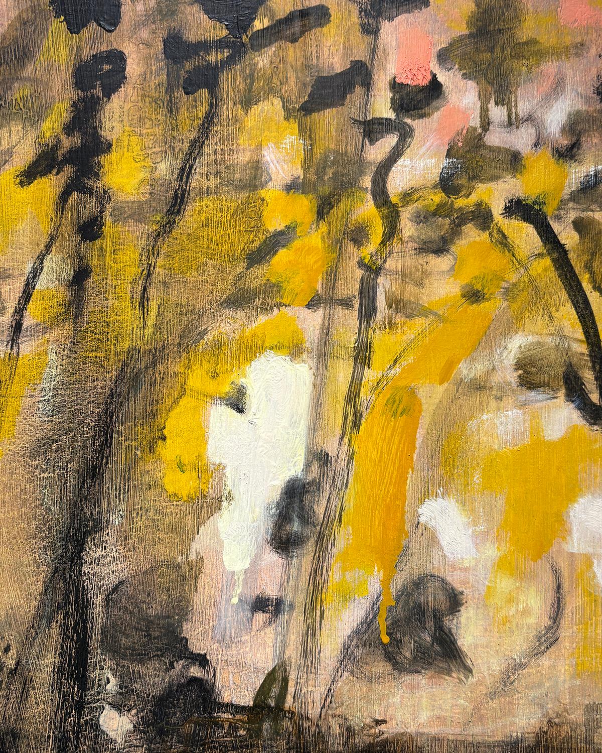 From the Hammock (Abstracted Earth Tone Landscape) - Brown Figurative Painting by David Konigsberg