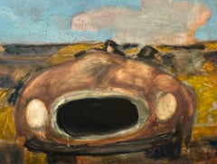 Joy Ride - Zeitgenössische Auto Malerei Wolken Blauer Himmel Landschaft, 2024