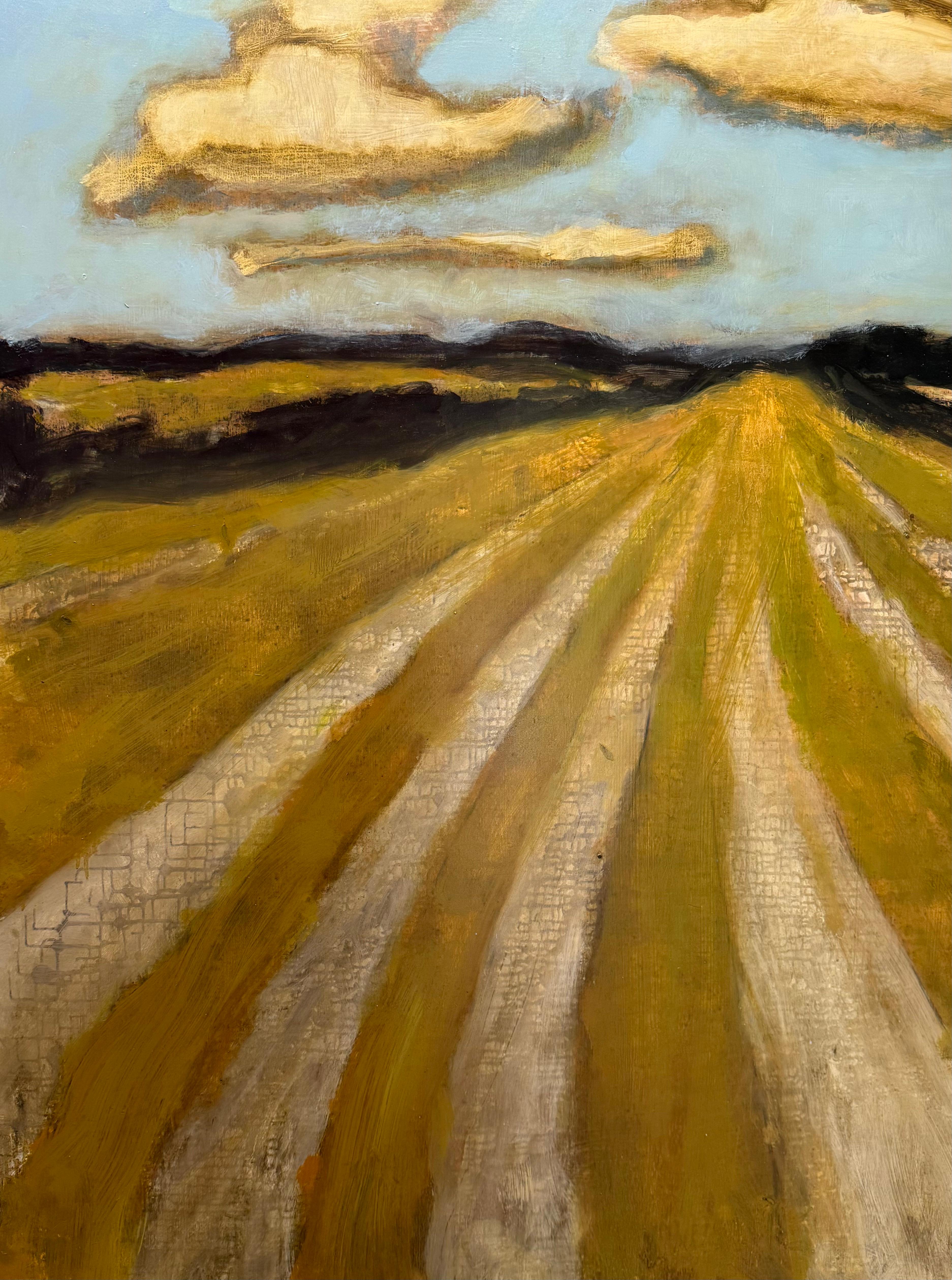 Ce paysage contemporain peint à l'huile sur panneau par David Konigsberg capture le drame et la beauté sublime du ciel de la vallée de l'Hudson, dans l'État de New York. L'artiste est largement reconnu pour ses nuages et cette peinture est l'une de