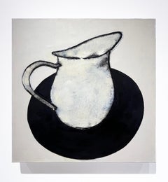 Pitcher (Contemporary Graphic Black & White Still Life Collage)