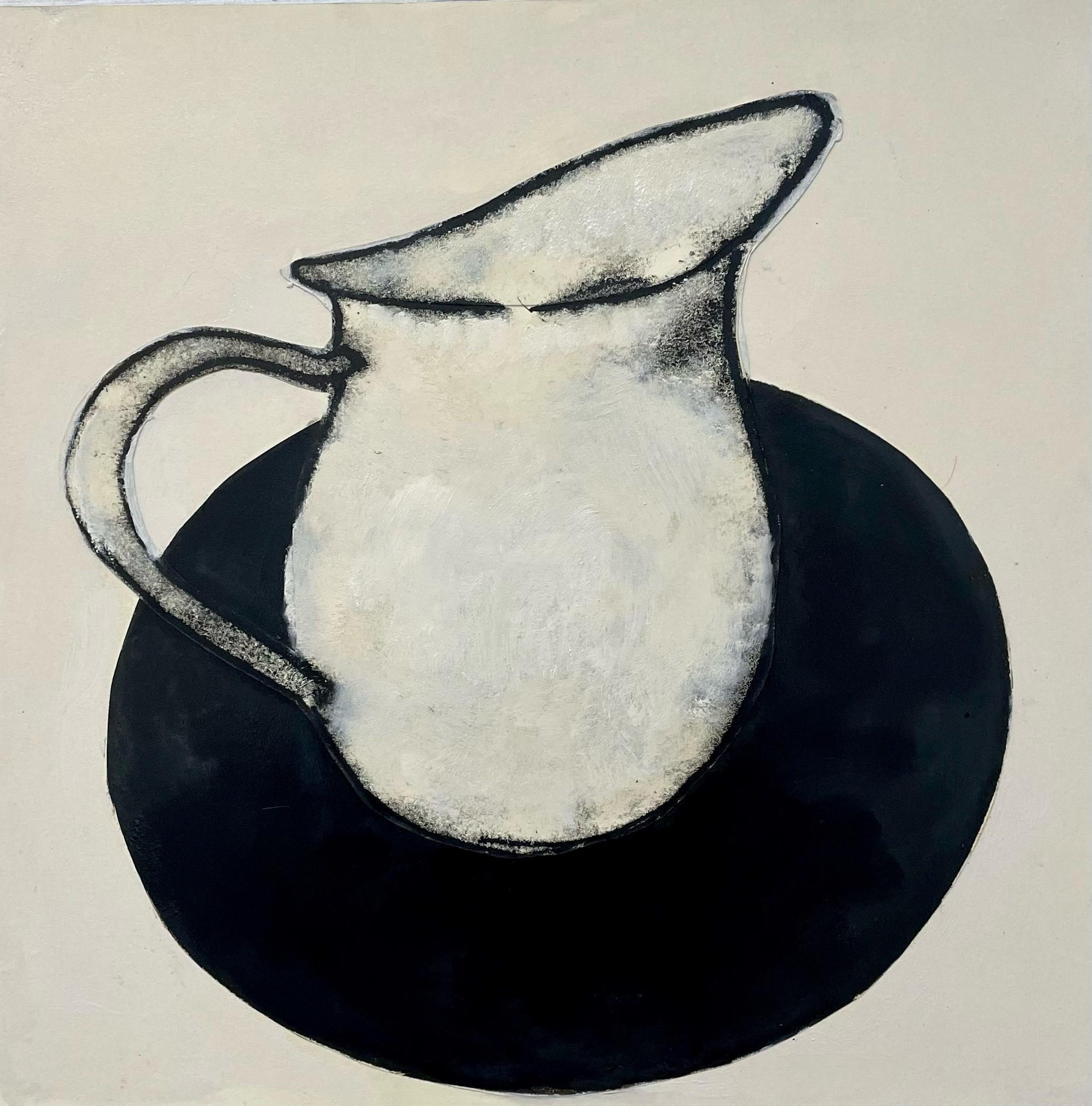 Pitcher (Contemporary Graphic Black & White Still Life Collage) - Mixed Media Art by David Konigsberg