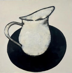 Pitcher (Collage contemporain graphique de nature morte en noir et blanc)