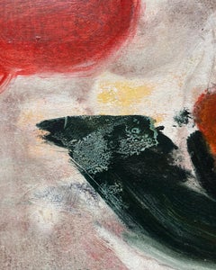 Red (Abstracted Red Flowers in Dark Green Vase)