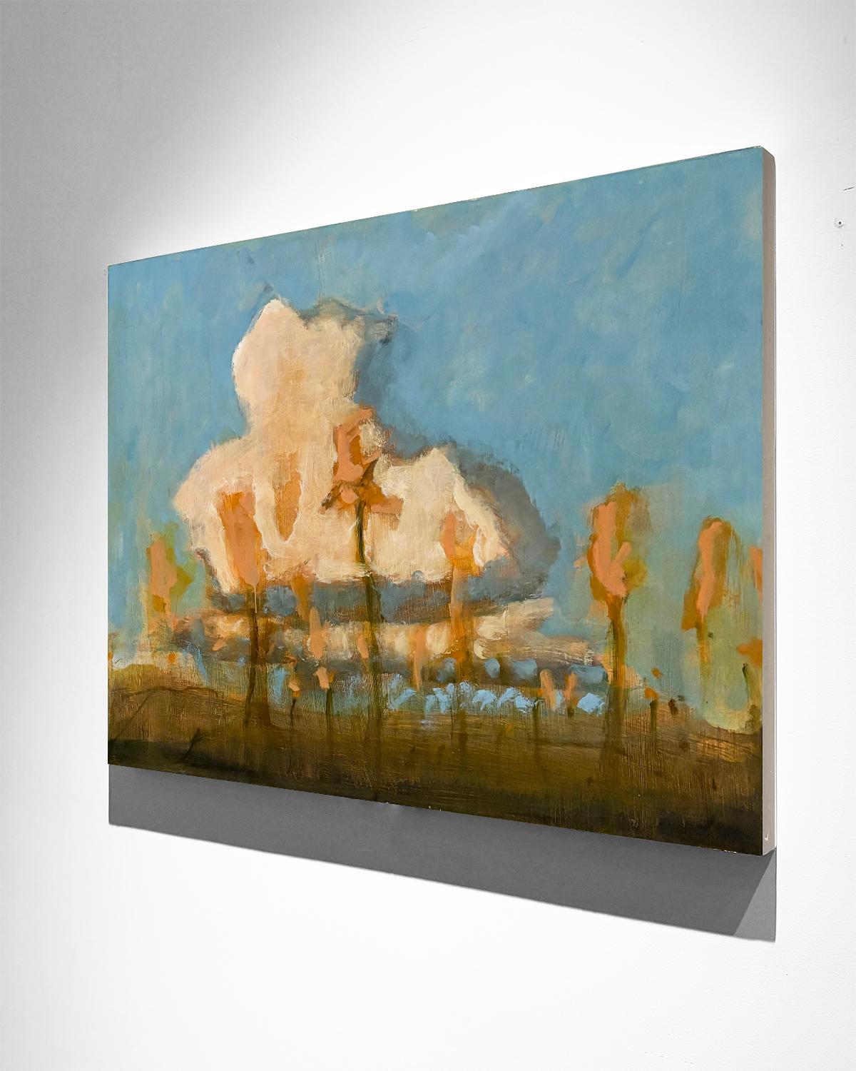 Settembre (Paesaggio espressionistico di nuvole e campi di fiori) in vendita 1