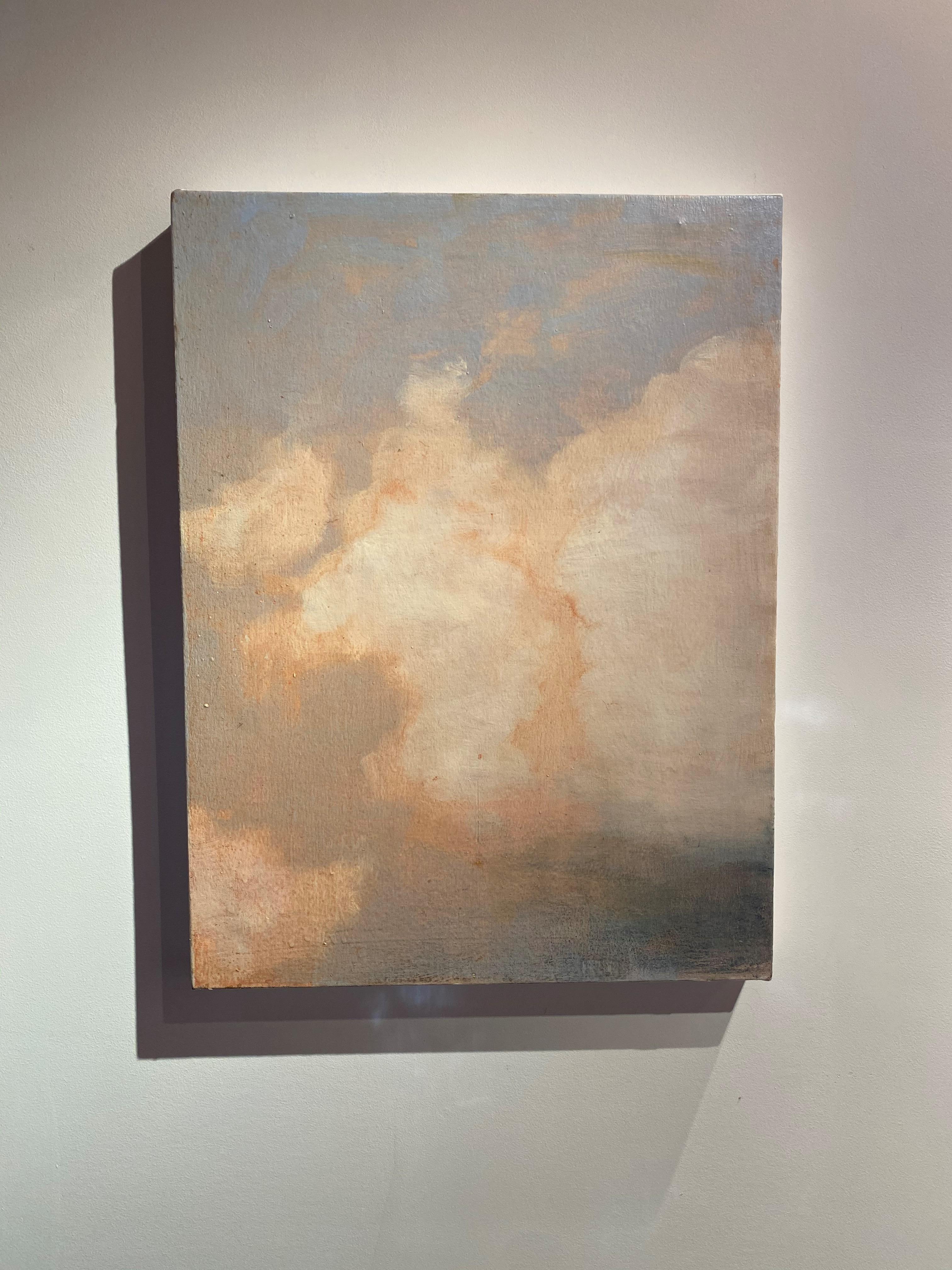 Summer Cloud One, Ivory Clouds, Pale Lilac Blue, Peach Skyscape For Sale 9