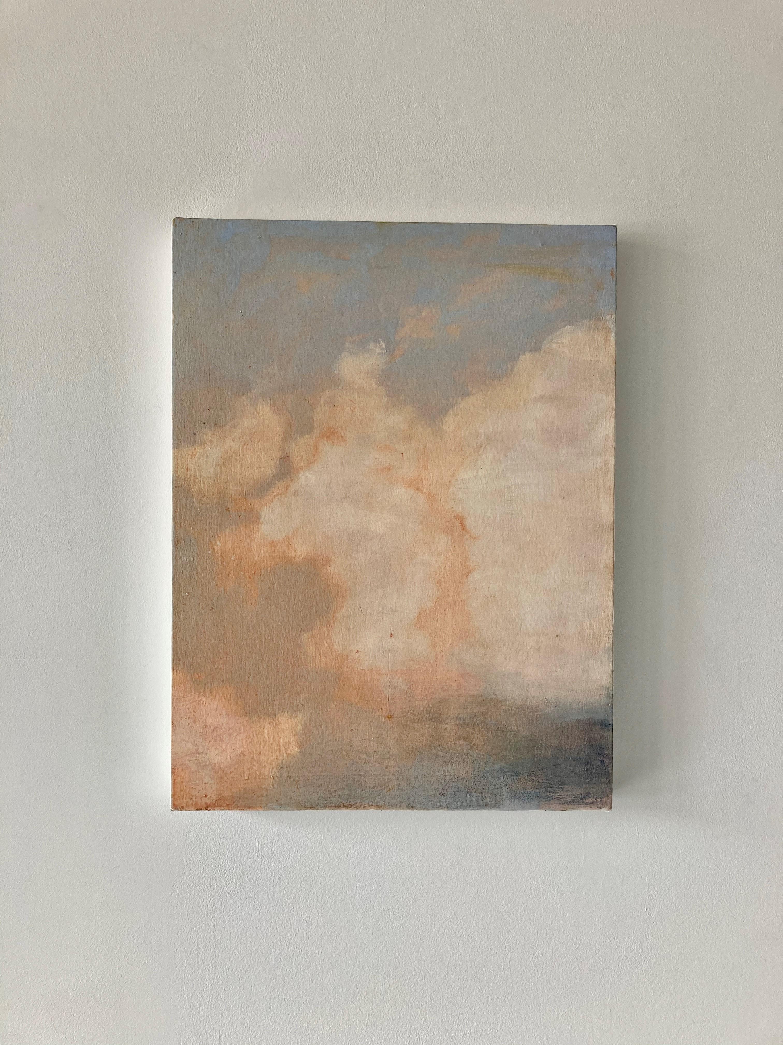 Summer Cloud One, Ivory Clouds, Pale Lilac Blue, Peach Skyscape For Sale 1