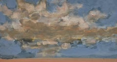 Three Twenty, Ivory Peach Clouds, Blue Sky, Salmon Sand Beach Landscape