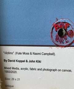 Unique Mixed Media Artwork: Acrylic & Fabric on Canvas, 21st Century