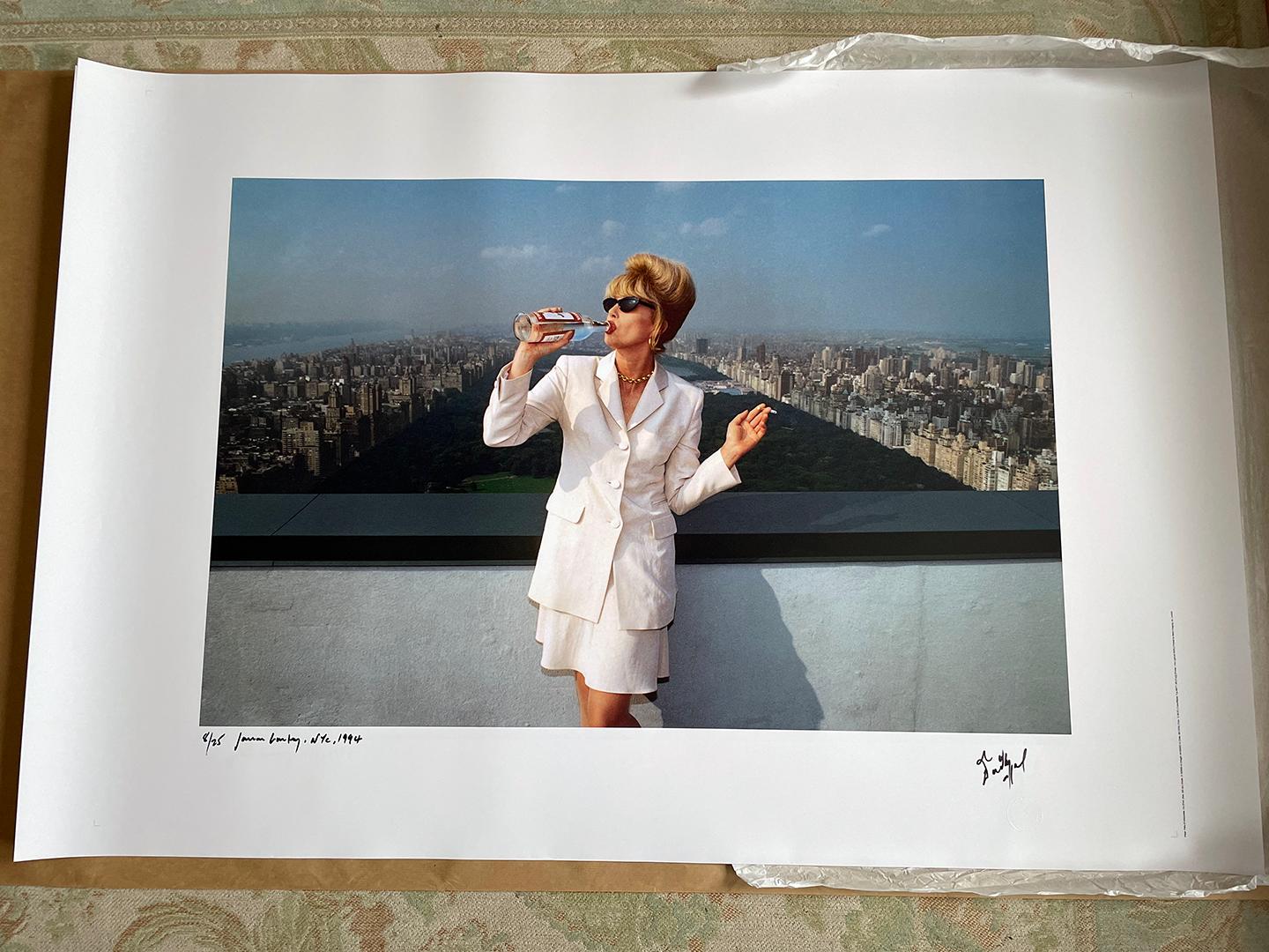 Joanna Lumley , Ab Fab, Carnegie Tower, NYC 1994 Farbdruck in limitierter Auflage – Photograph von David Koppel