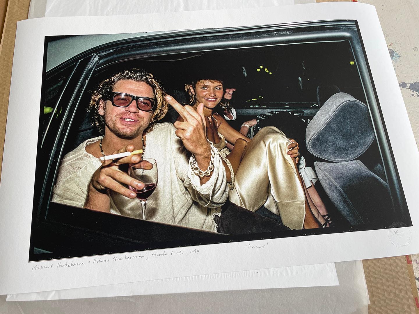 Michael Hutchence - The 'Finger' - Black Color Photograph by David Koppel