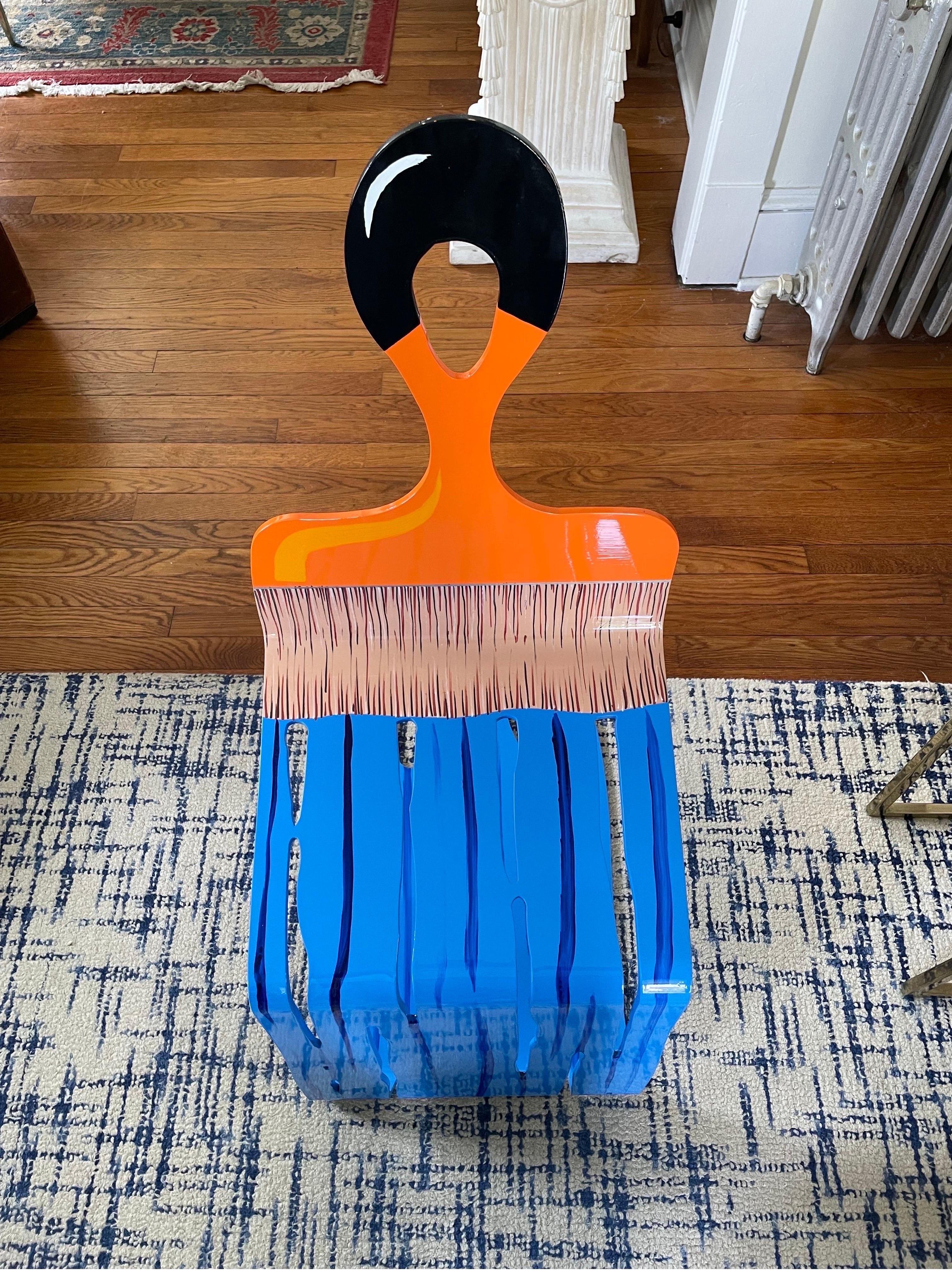 David Kracov Free Standing Metal Sculpture Grab a Chair Series 5