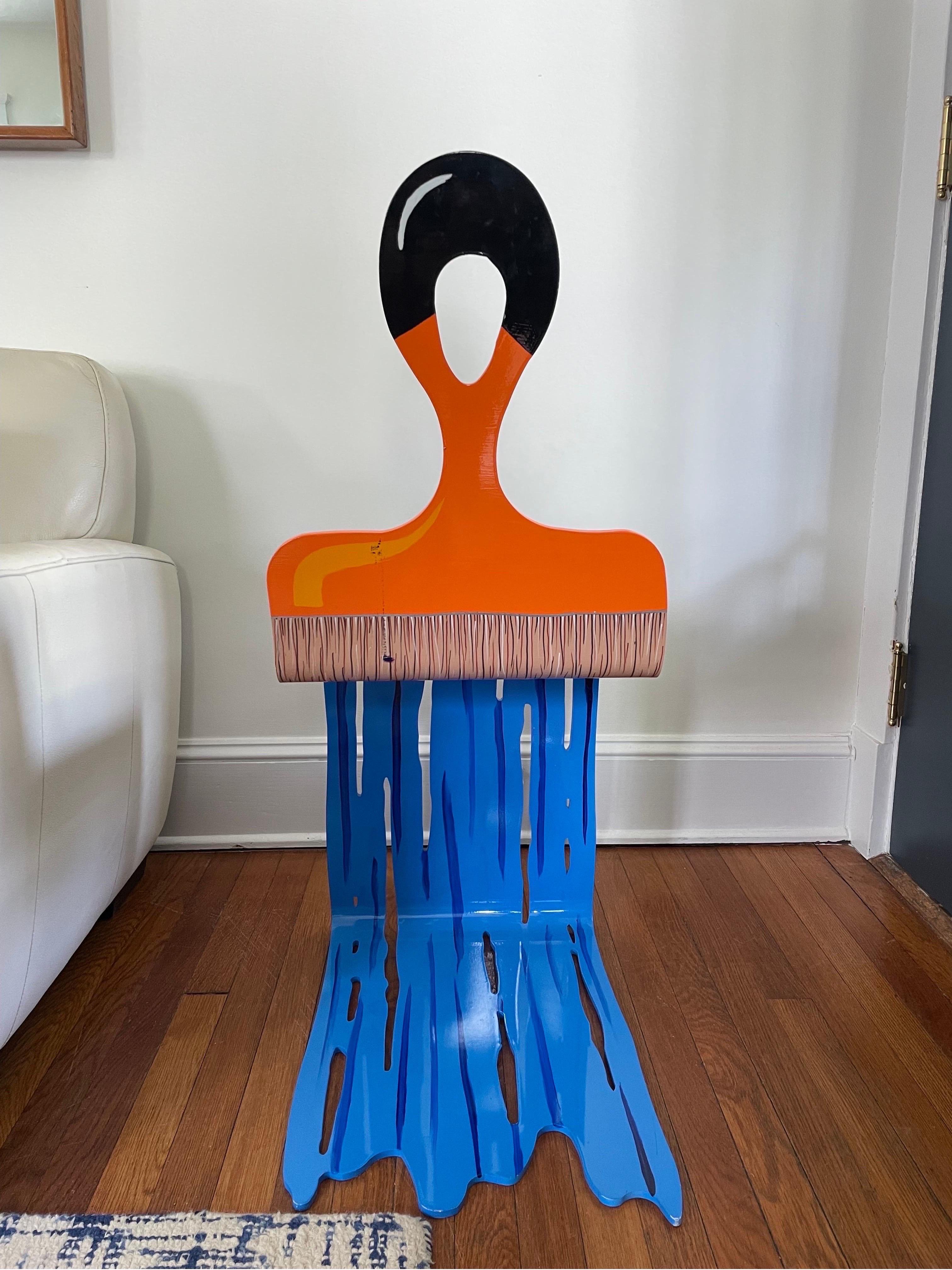 American David Kracov Free Standing Metal Sculpture Grab a Chair Series