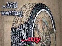 "Acto Cansado" Obra de Arte Conceptual en Fibra Basada en Texto