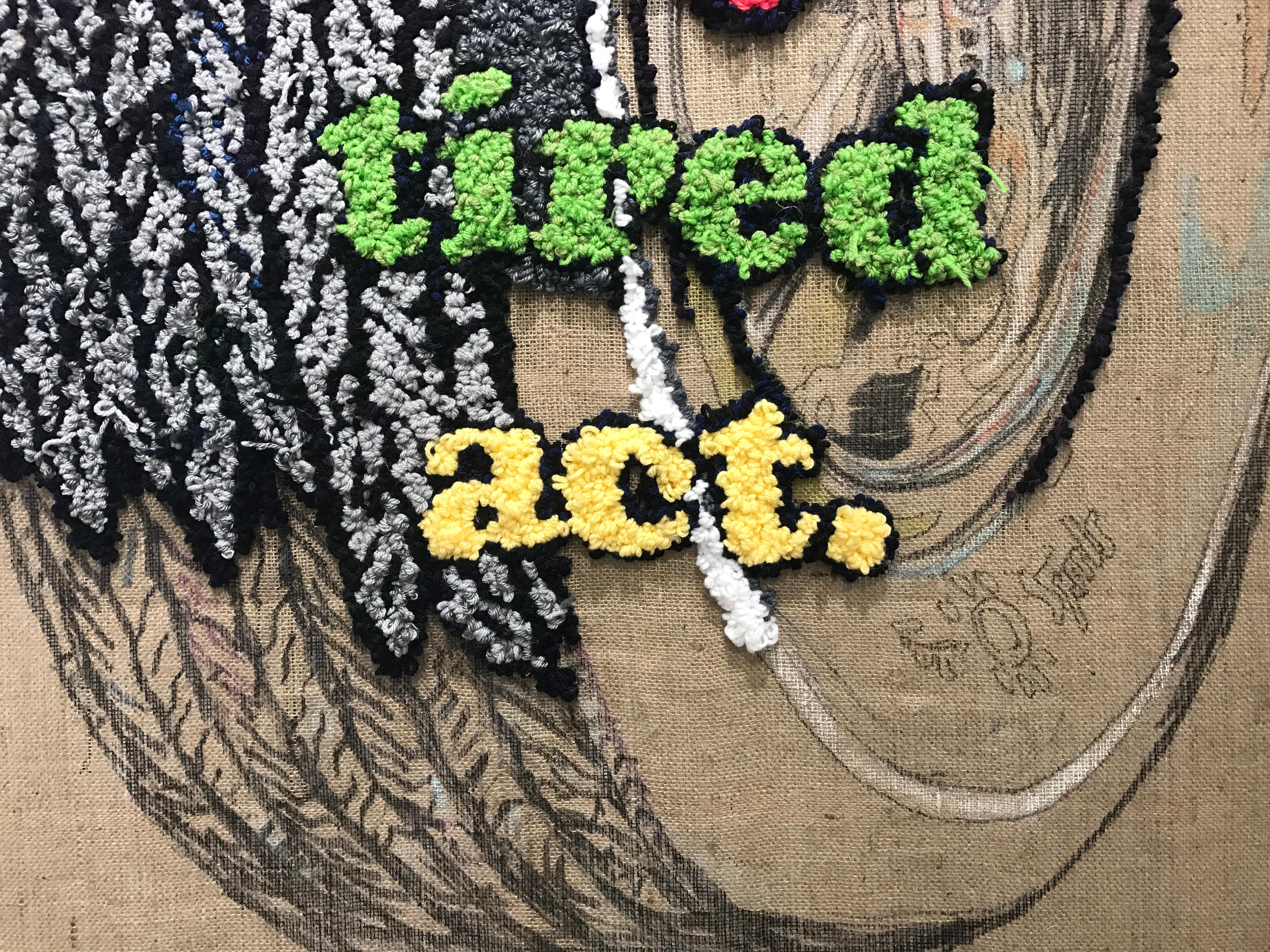 „ „Tired Act““ Textbasierte Konzeptionelle Faserkunstwerke im Angebot 2