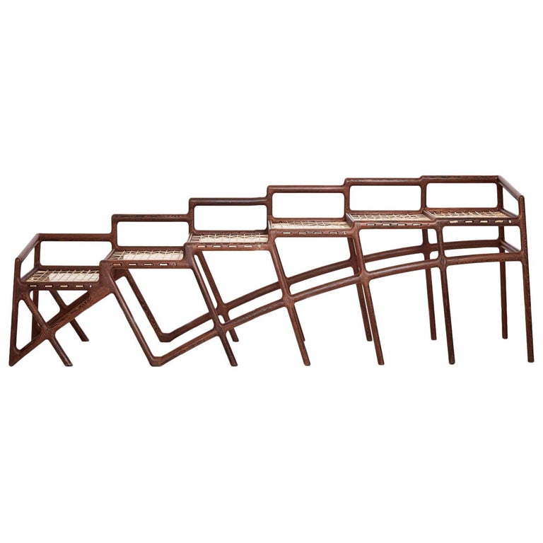 David Krynauw, "Jeppestown Waiting Bench", Wenge and Cowhide String For Sale at 1stDibs david