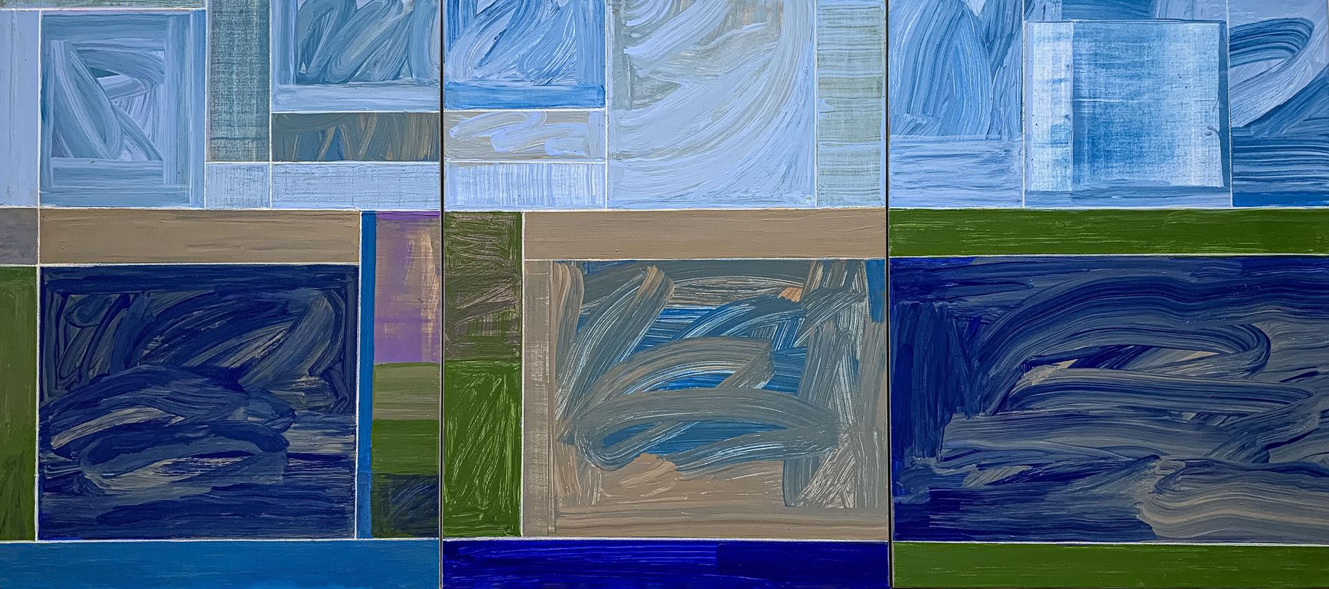 Peinture triptyqueAH 9-1 A_C en vente 6