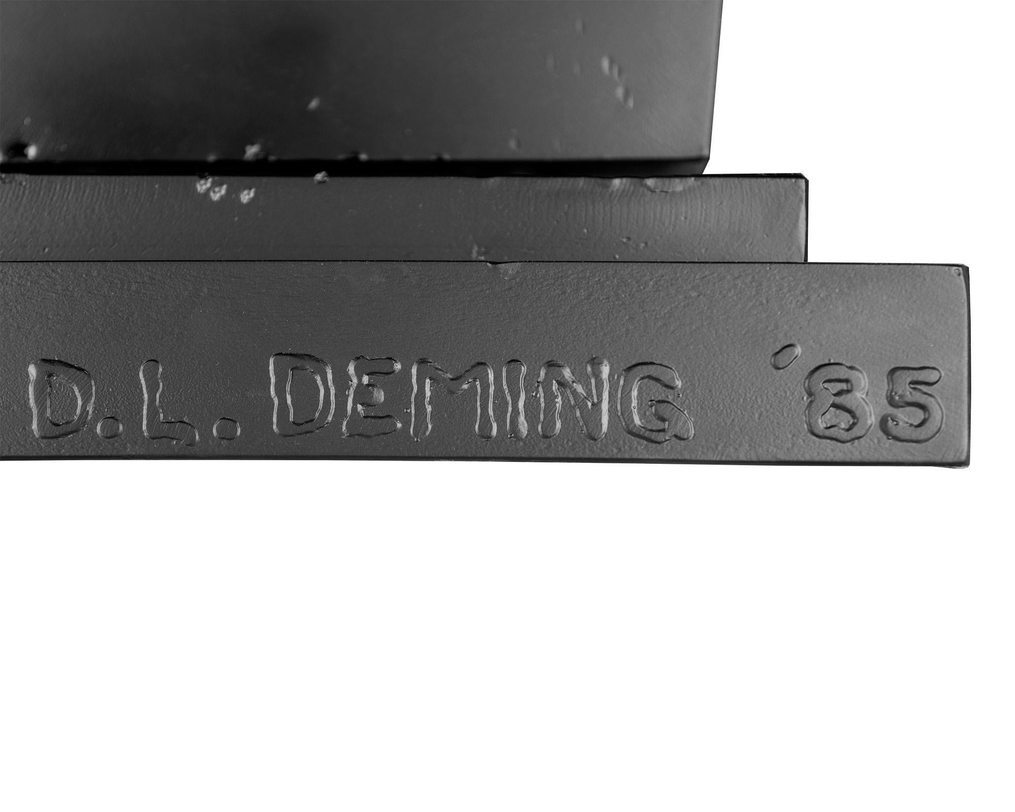 David L Deming Centurion II Abstract Modern Sculpture in Flat Black Steel, 1985 For Sale 10