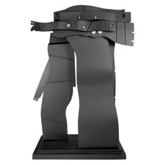 David L Deming Centurion II Abstract Modern Sculpture in Flat Black Steel, 1985