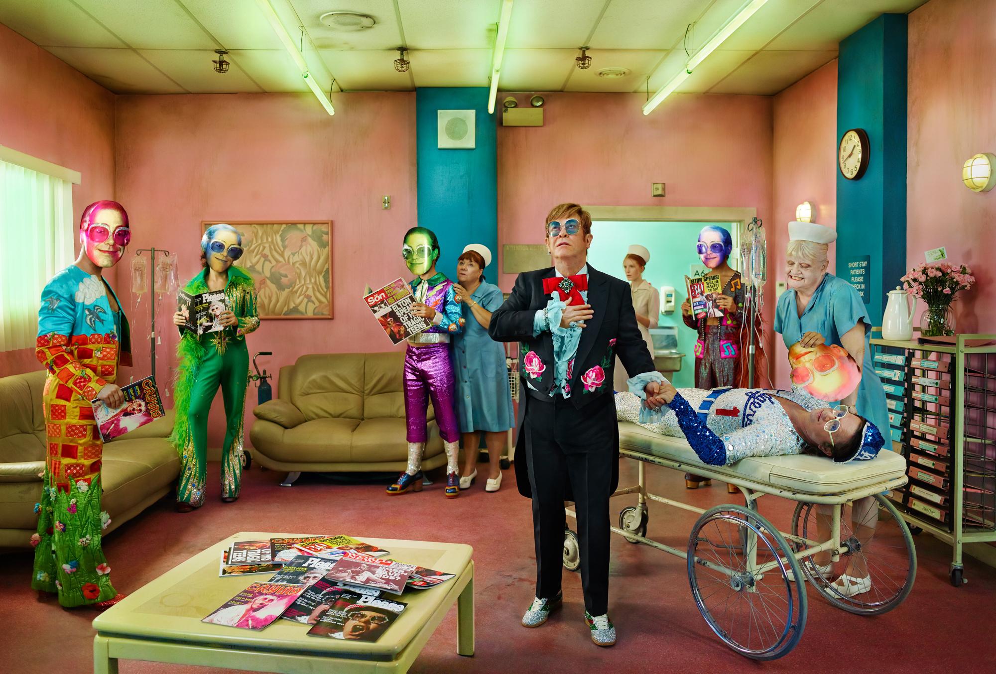 David LaChapelle Color Photograph - Elton John: Someone Save My Life Tonight