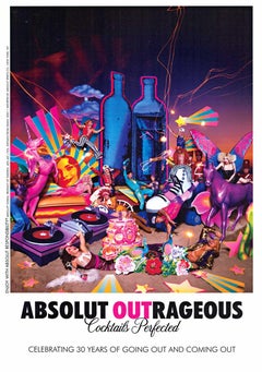 Póster pop art original Absolut Outrageous Cocktails Perfect