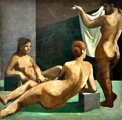 Large Modern Painting after Picasso of Three Nudes