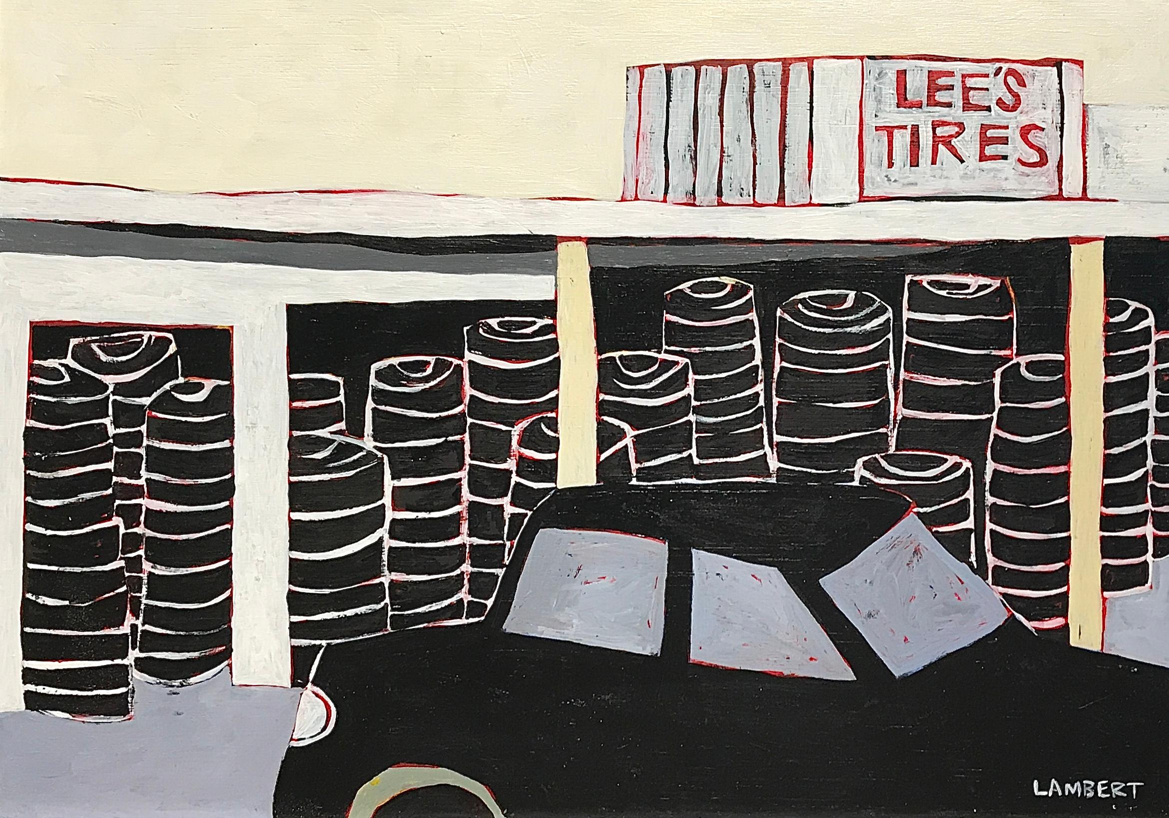 Lee's Tire Shop - Painting by David Lambert