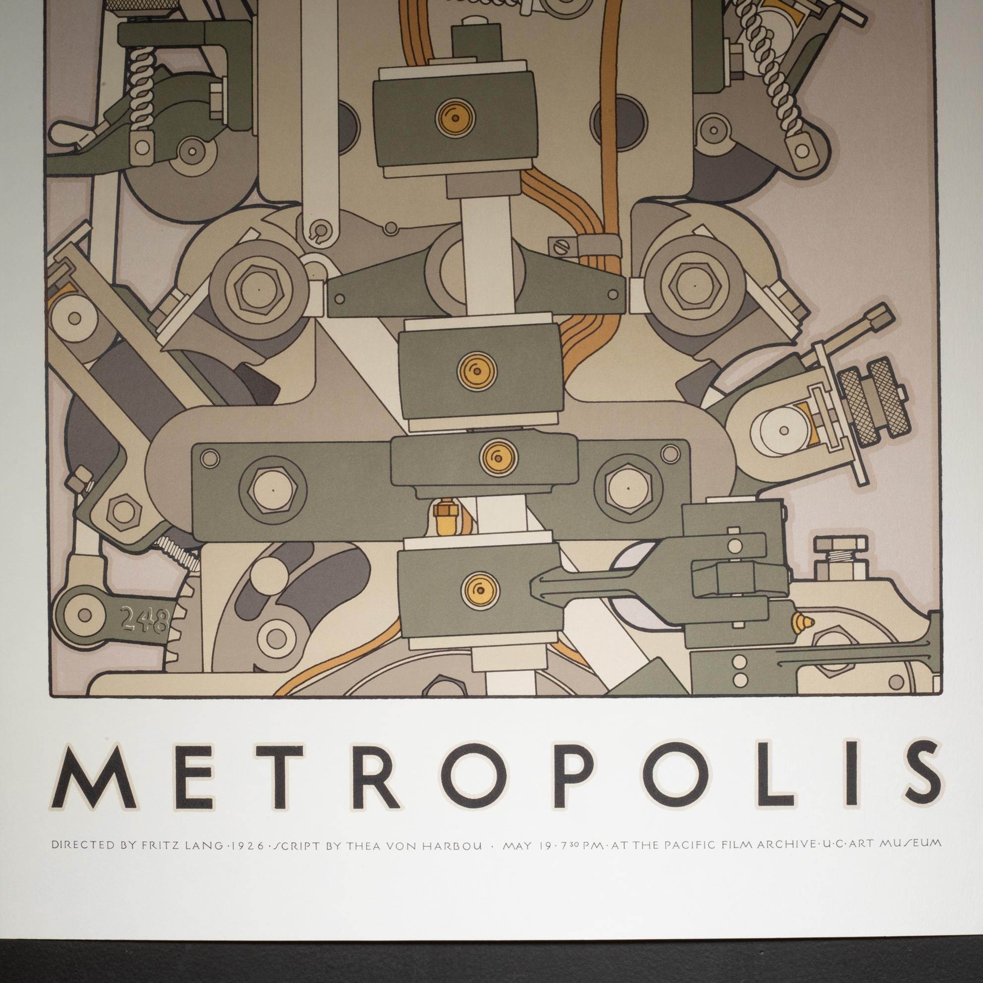 ABOUT

An original lithograph poster for Fritz Lang's 1927 movie Metropolis shown at the Pacific Film Archive at the U.C. Berkeley Art Museum in 1981. Printed on thick archival paper. Artist stamp and date top right. Unsigned. Four available. 

   