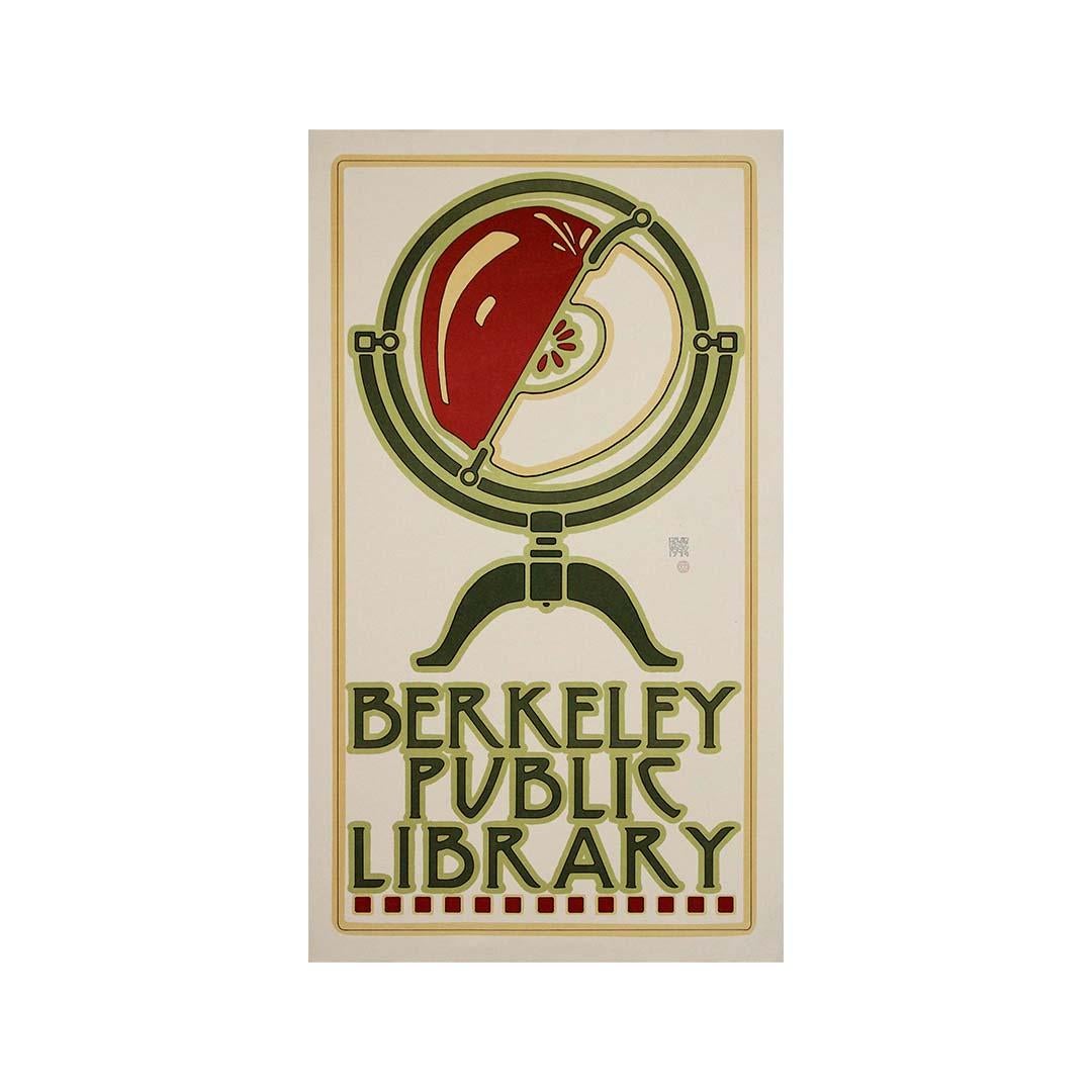 1974 original poster by David Lance Goines for the Berkeley Public Library For Sale 3
